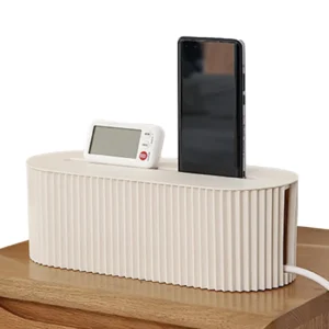 Cable management box for organizing desk and TV cords