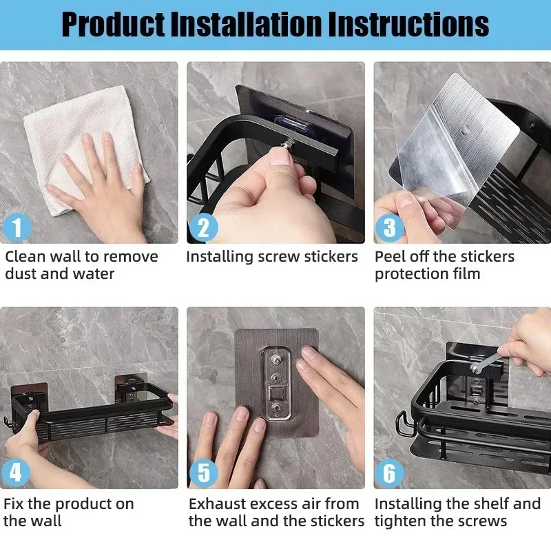Wall-Mounted Bathroom Shower Shelf - Image 6