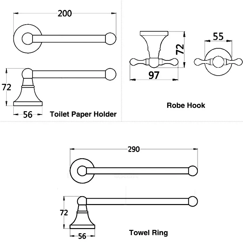 Antique Brass Bathroom Hardware Set - Image 6