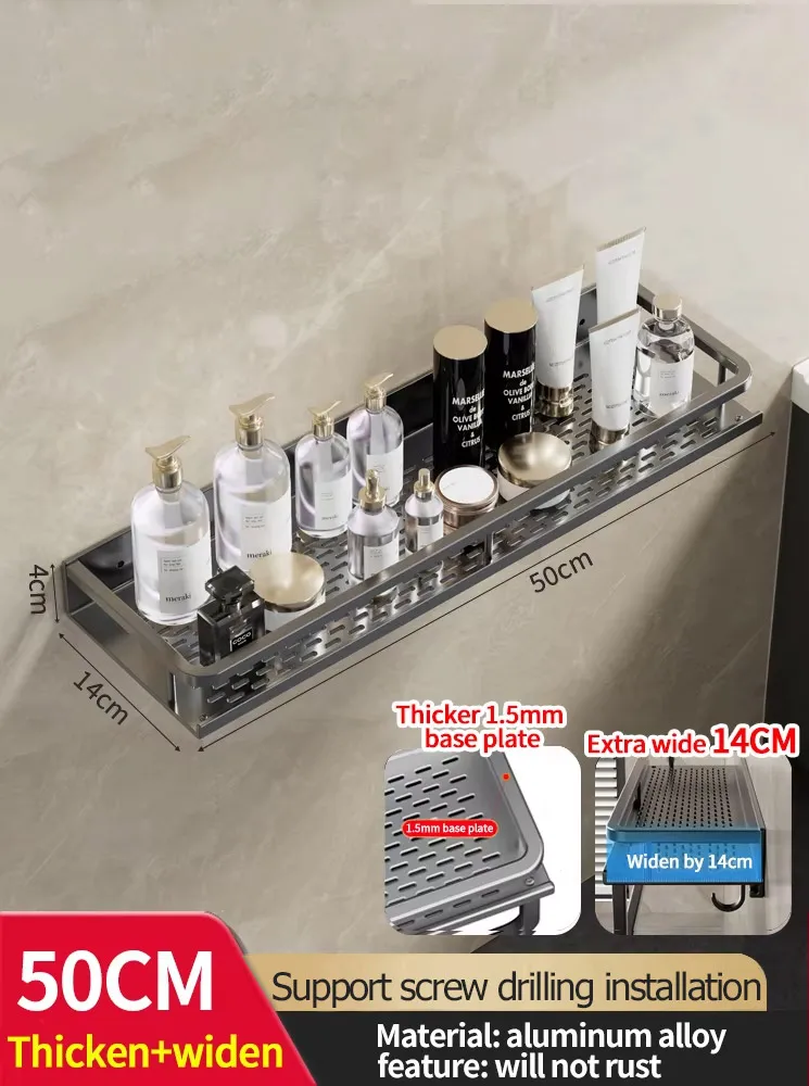 Wall-Mounted Aluminum Bathroom Shower Rack - Image 16