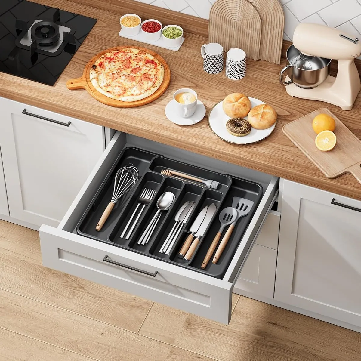 Adjustable Plastic Drawer Organizer Tray - Image 2
