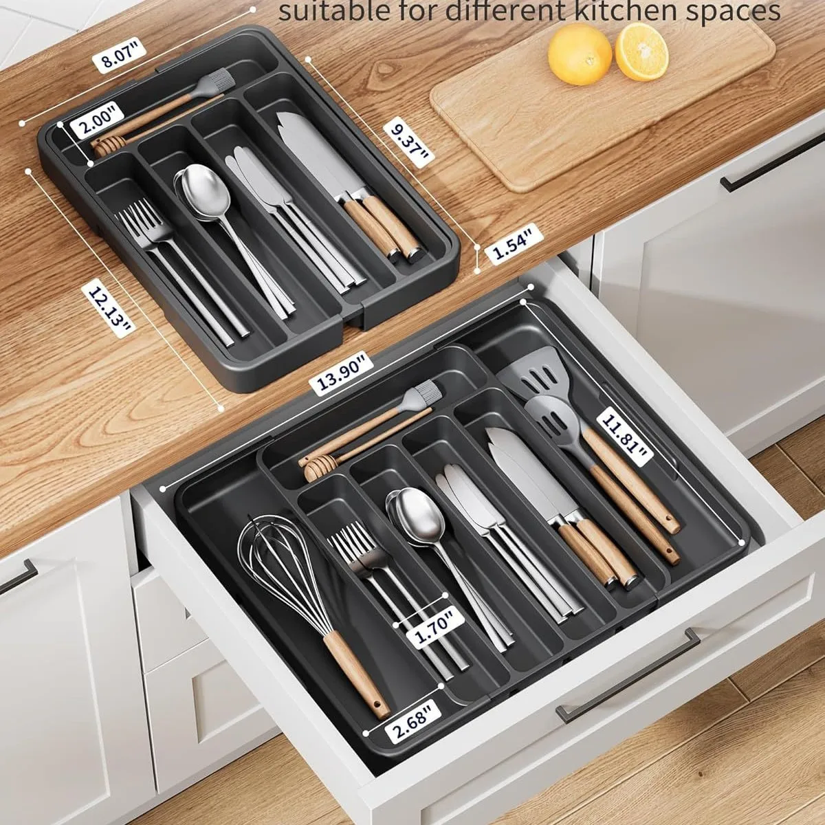 Adjustable Plastic Drawer Organizer Tray - Image 3